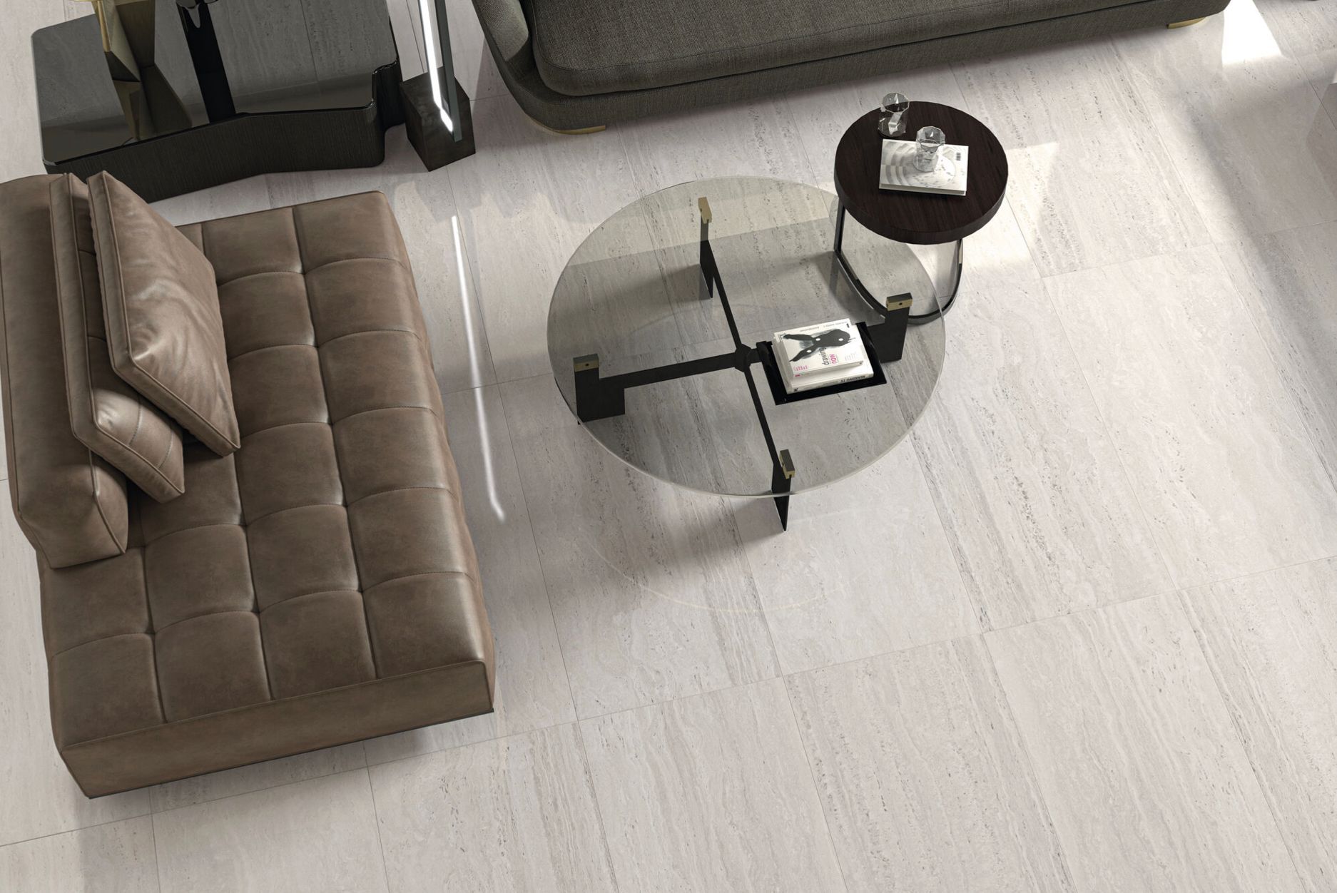 Porcelain Linear Travertine 600x1200 tiles