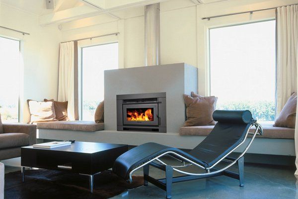 fireplace in white room