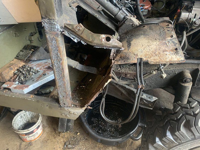 fabrication work on a land rover