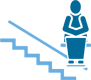 Icon showing a person on a straight stairlift