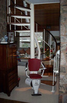 New Curved Stairlift on Spiral Staircase