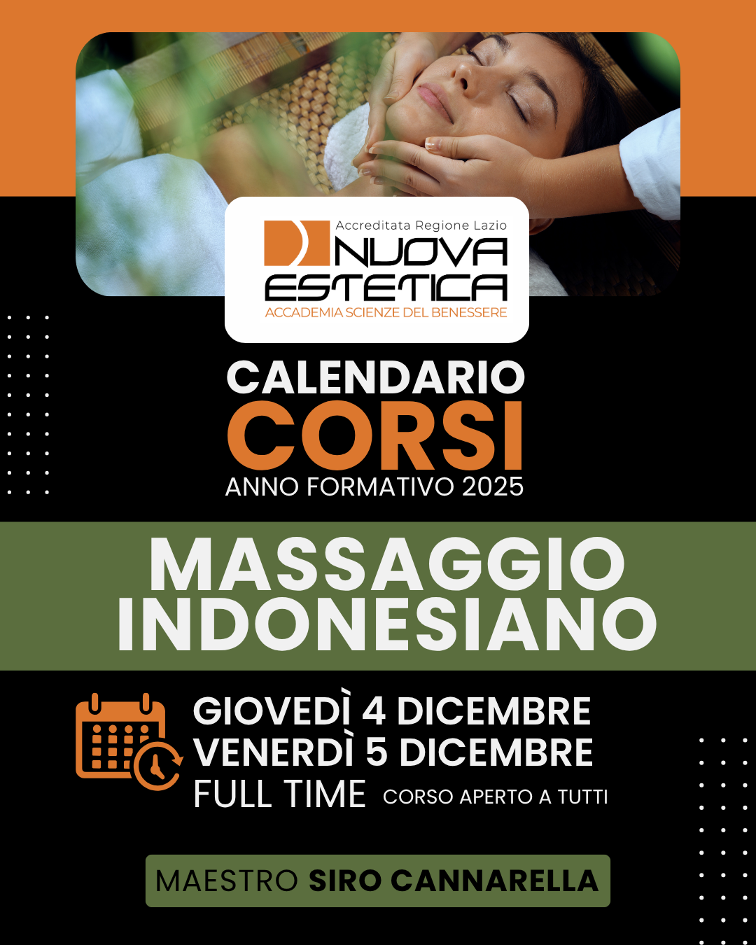 Calendario Corsi Accademia Nuova Estetica Massaggio Mardana