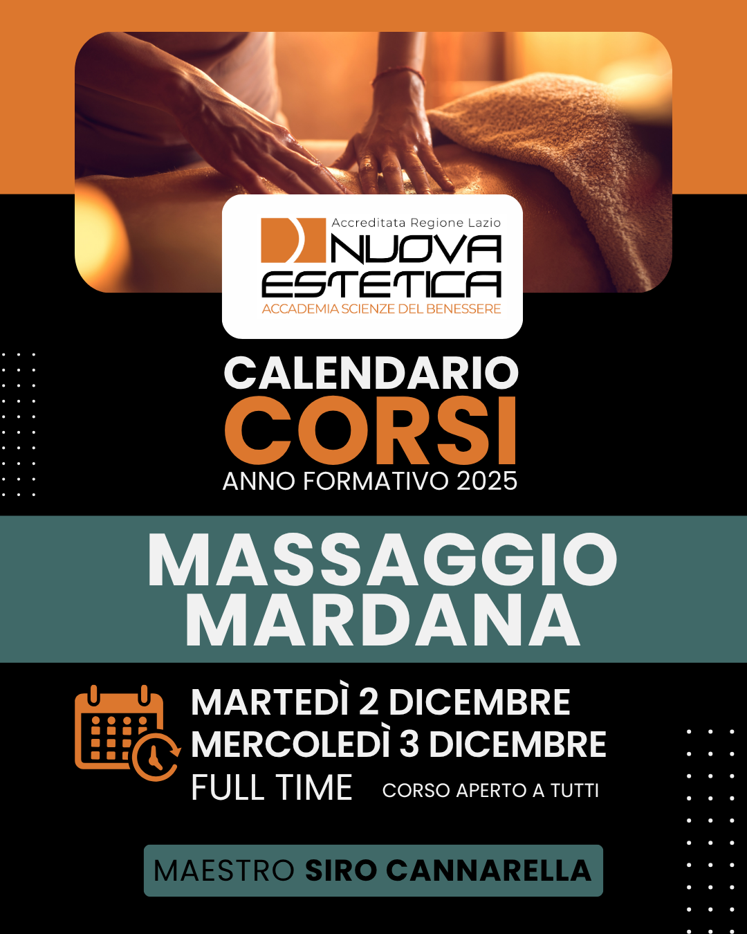 Calendario Corsi Accademia Nuova Estetica Massaggio Thai