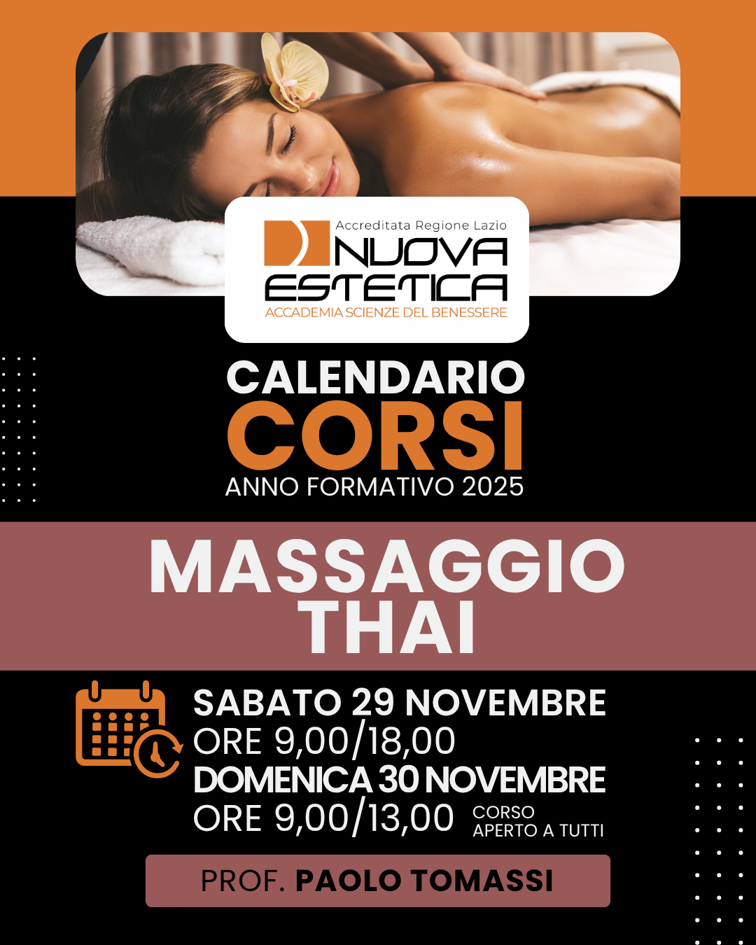 Calendario Corsi Accademia Nuova Estetica Massaggio Mardana