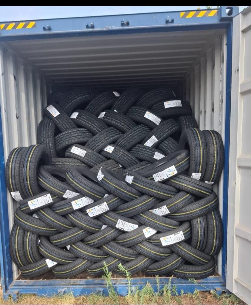 A Blue Shipping Container Filled With Lots Of Tires — Johnny Farming Company In Ooralea, QLD
