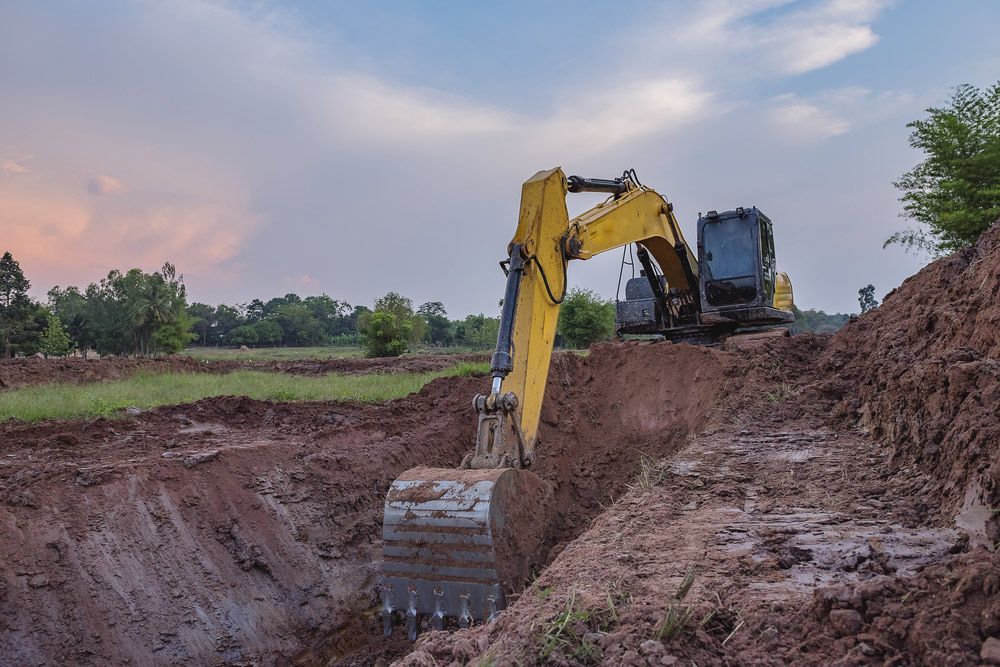 Excavator Truck In Open Area — Landscaping Materials In Nowra, NSW