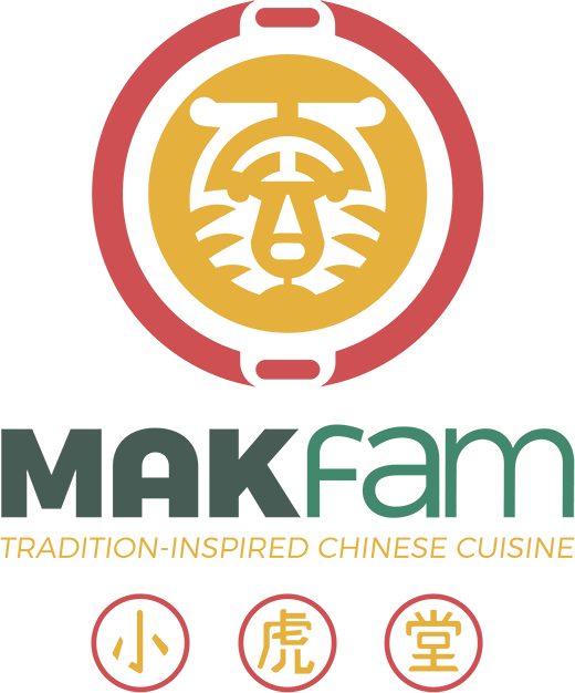 Logo for Mak Fam Chinese Cuisine featuring a stylized tiger in a circle and text.