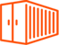 An orange icon of a storage container with two doors.