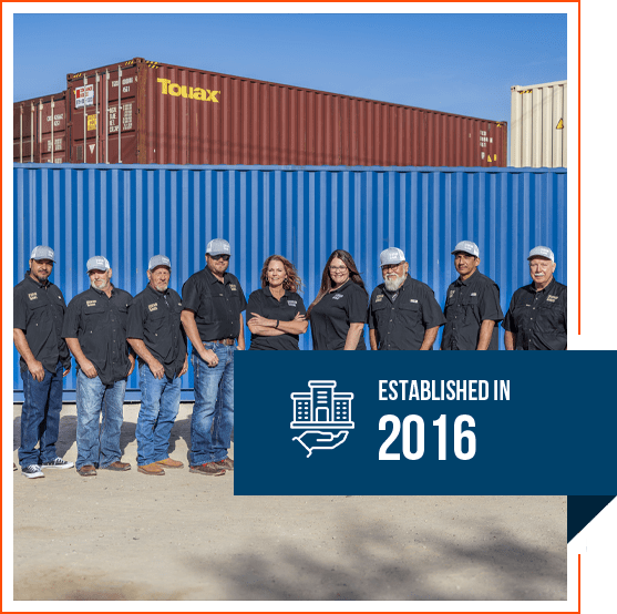 The Container Source team standing in front of their containers.
