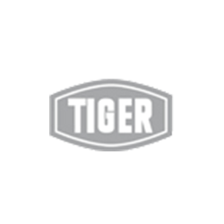 Un logo de tigre sur fond blanc.