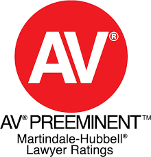 The logo for av preeminent martindale hubbell lawyer ratings
