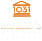 A logo for rattikin law fort worth with a blue column