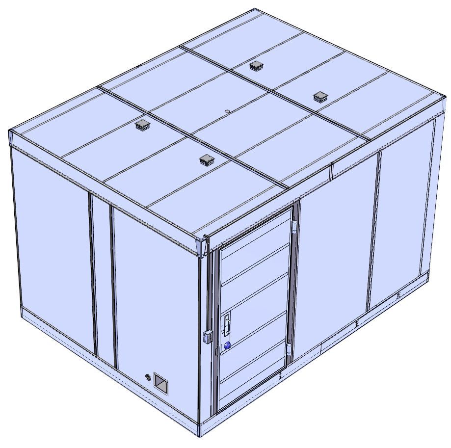 A drawing of a box with a door on it