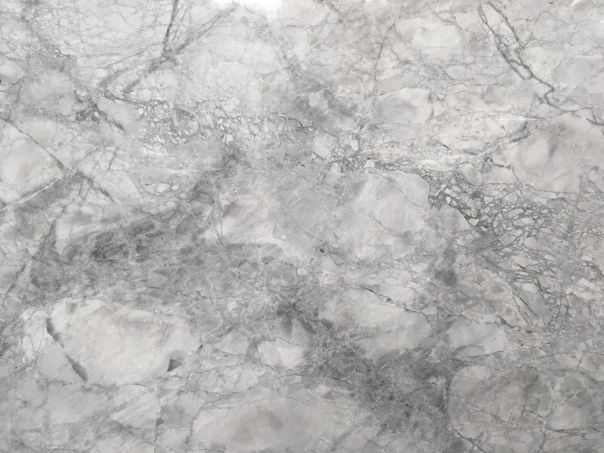 Gray marble surface with intricate veining patterns.