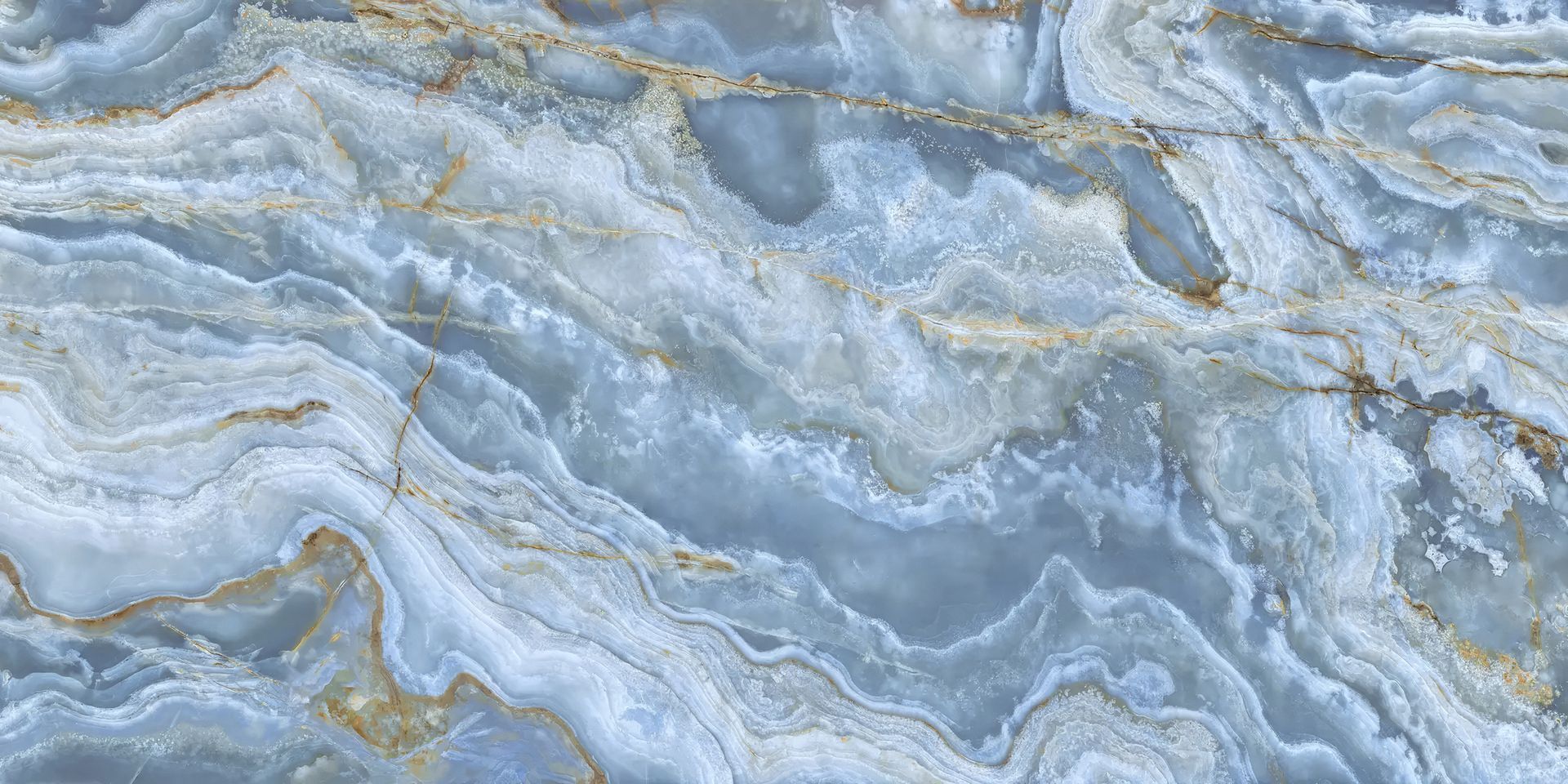 Blue and gold marbled stone texture.