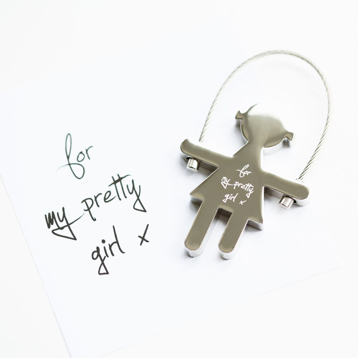 Skipping Sally Key Ring Handwriting