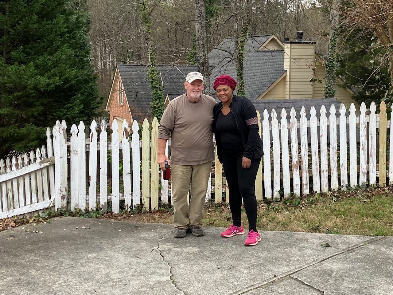 Dave Lawson with homeowner Ashanti Sims