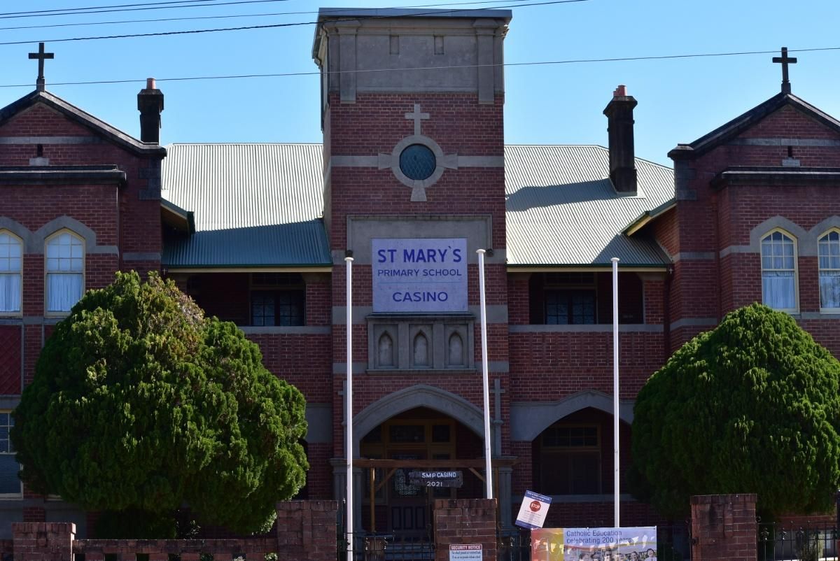 A Large Brick Building with A Sign that Says St Mary's — Natraspray Lismore in Casino, NSW