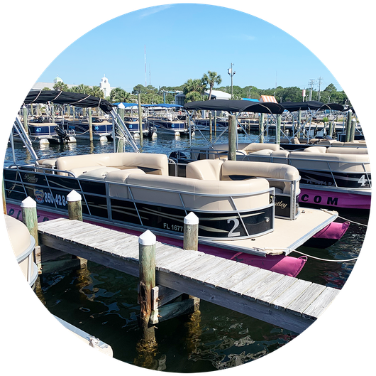 Pink pontoon boat rentals in Destin FL