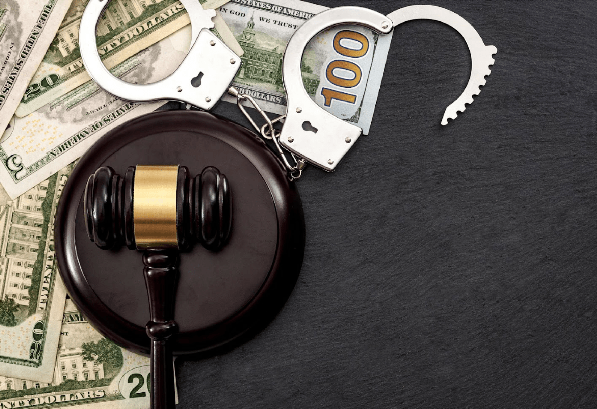 Gavel Handcuffs and Money — Santa Ana, CA — Don's Bail Bonds