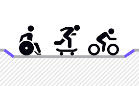 Diagram indicating an equitable experience for all individuals to get from one space to another