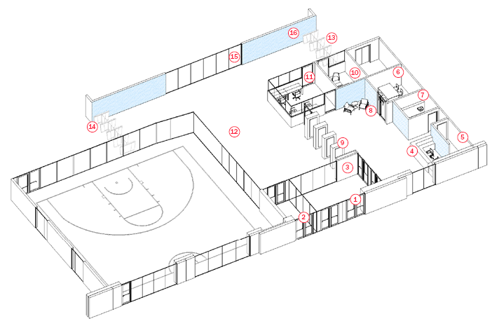 DC Lobby isometric indicating high security 