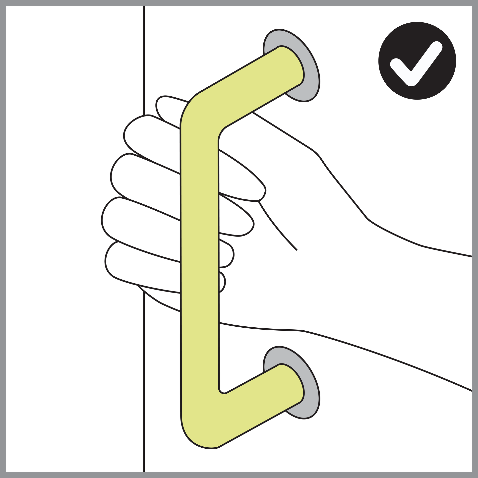 Diagram outlining parameters for pull handle elements.