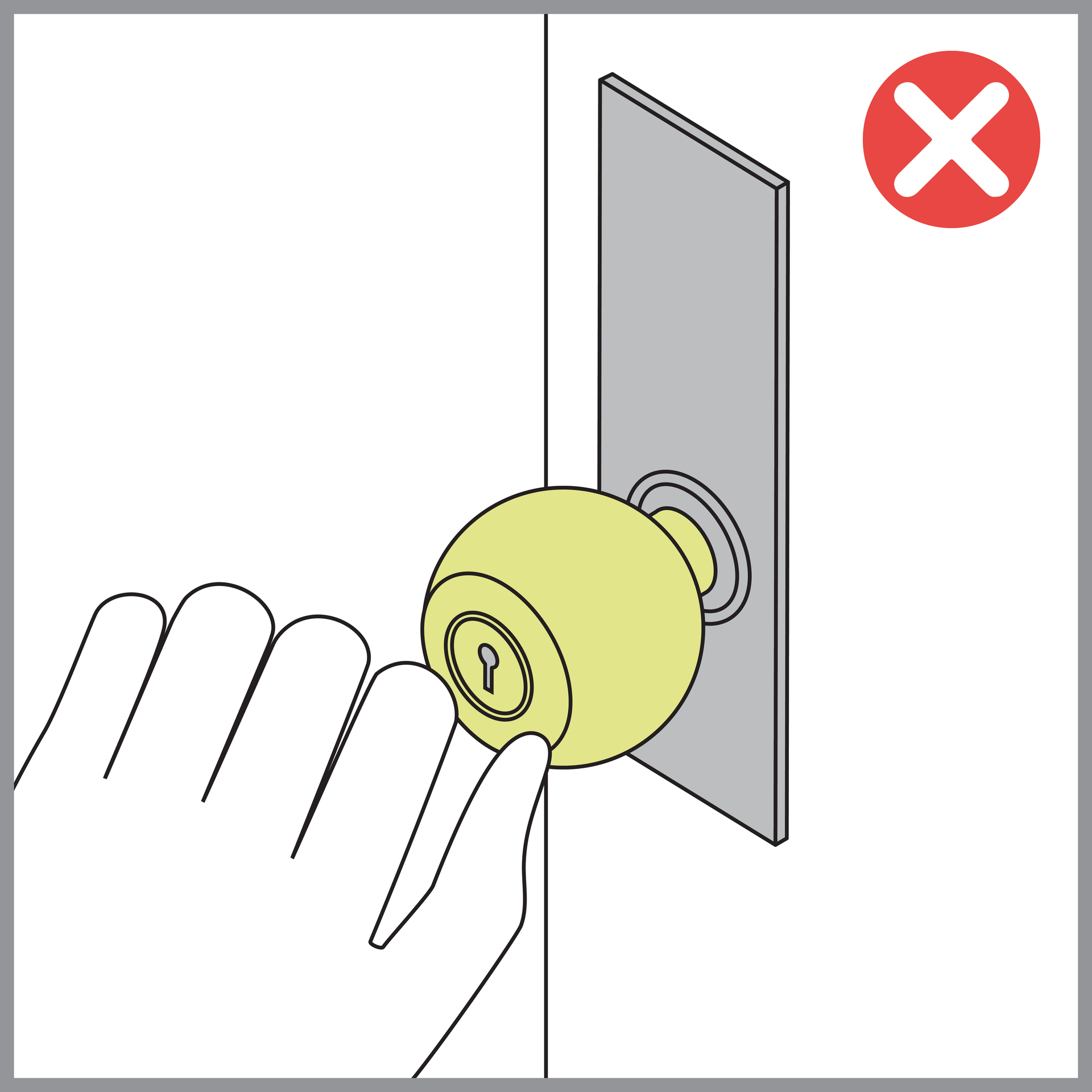 Diagram outlining parameters for doorhandle accessibility