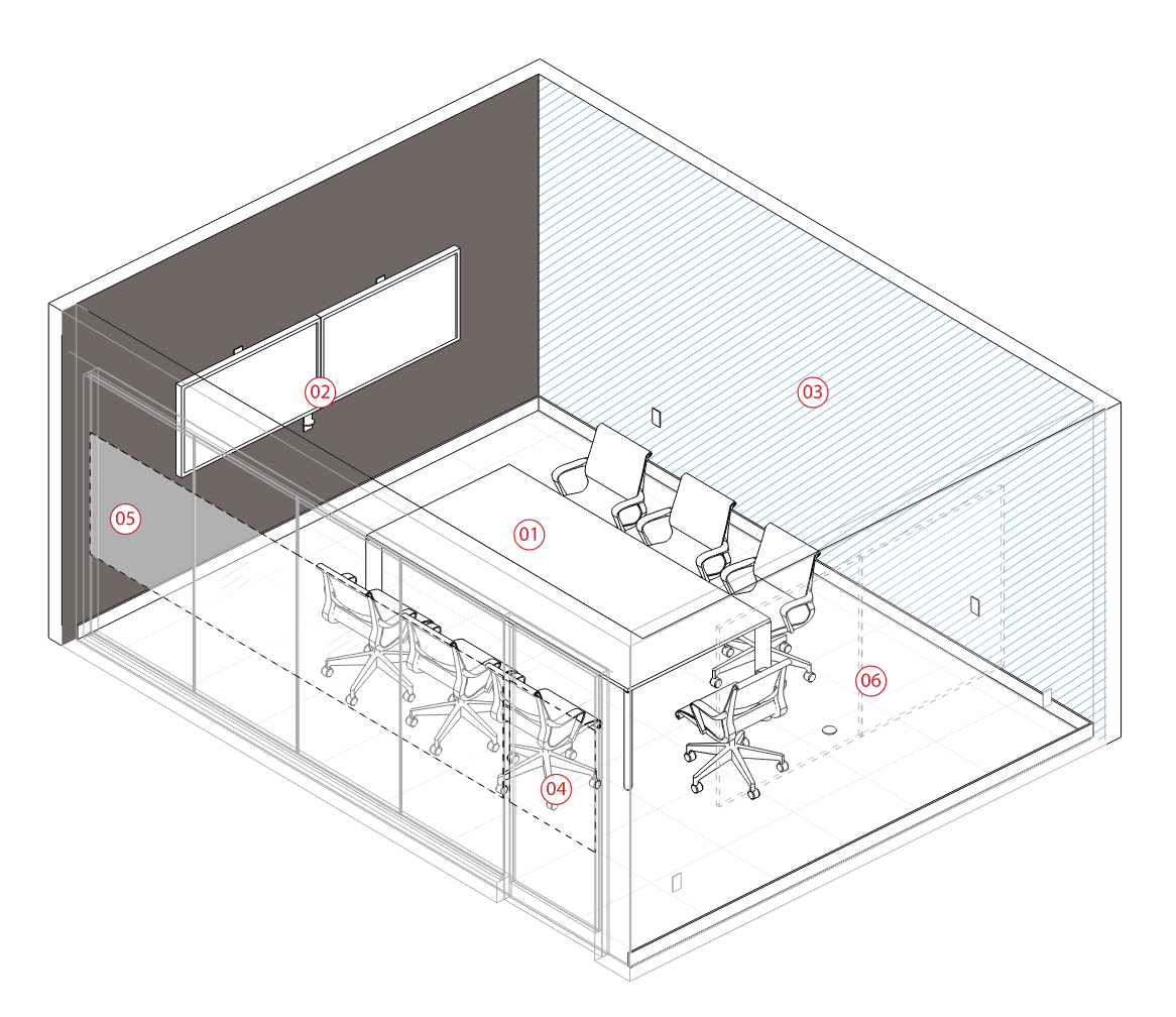 Conference room axonometric
