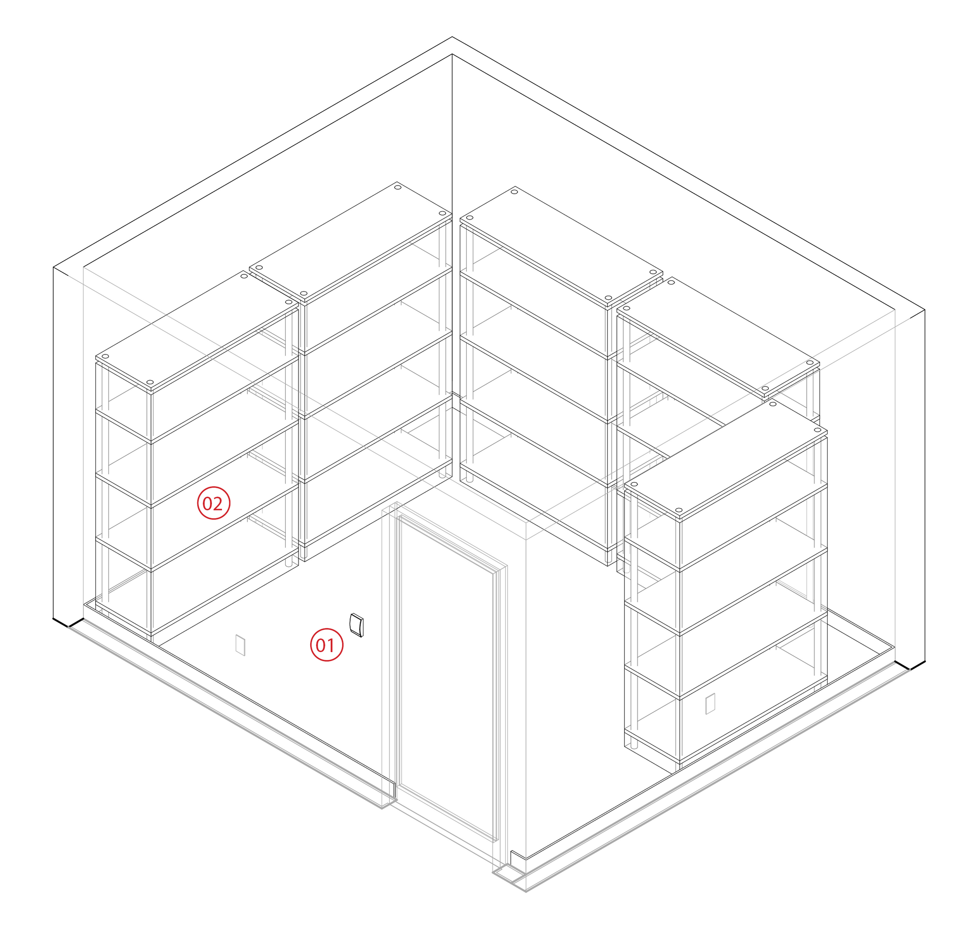 Focus room axonometric