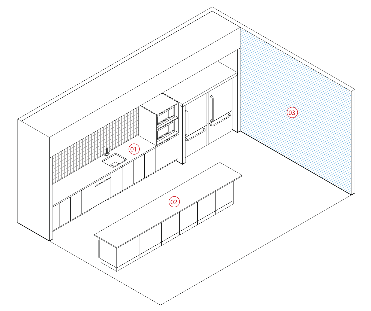 Fuel station axonometric