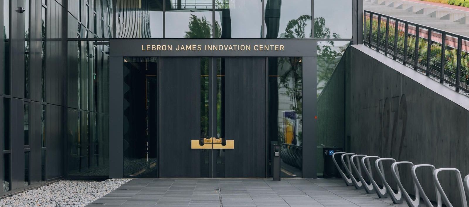 Image of a Nike building entrance linking to the building entry and exit space type page.