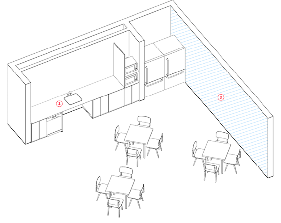 Breakroom axonometric