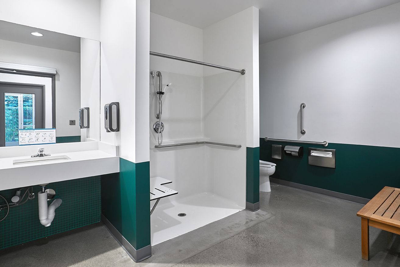 Image linking to restroom and showers space type