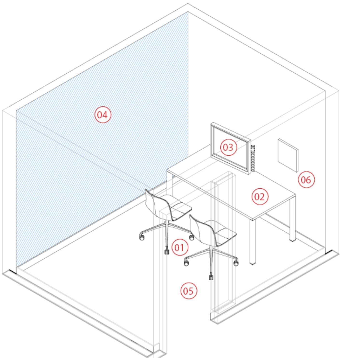 Focus room axonometric