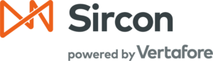 Sircon logo with orange graphic and dark gray text, 