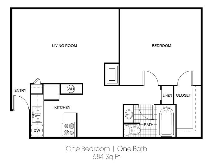 1 bedroom floor plan