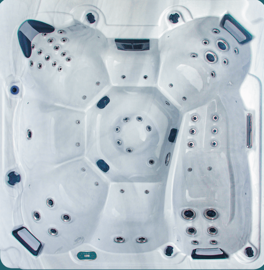 Un jacuzzi blanc avec beaucoup de trous