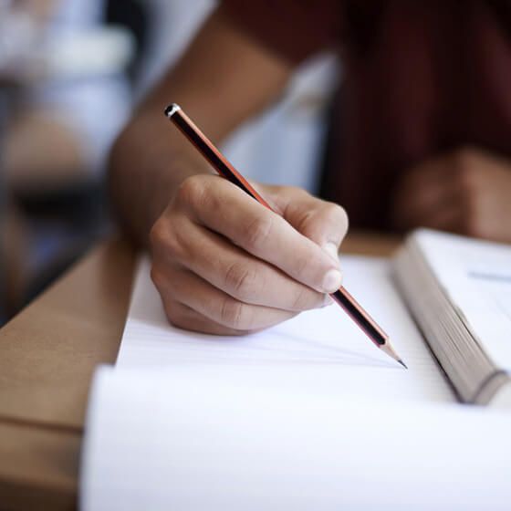 Men written with pencil in note book