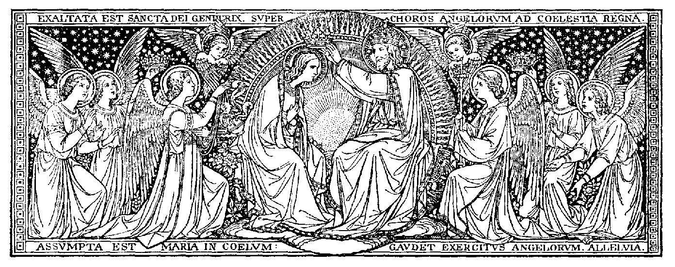 Our Lady is rewarded at her Coronation in eternal glory.