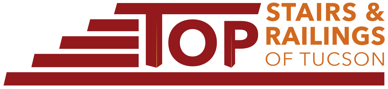 Logo for Top Stairs & Railings of Tucson, with a stylized staircase graphic.