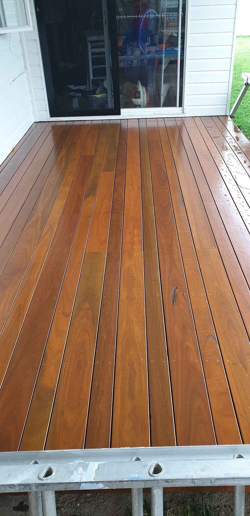 Wooden Deck Varnish After — Licensed Builders in Rockhampton, QLD