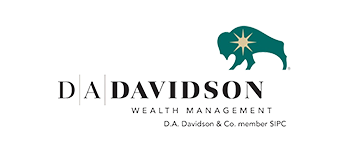 A logo for davidson wealth management with a buffalo and a star.