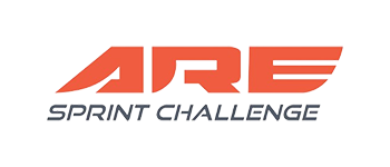 The logo for the are sprint challenge is red and black.