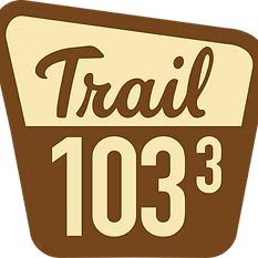 Brown and tan trail marker with
