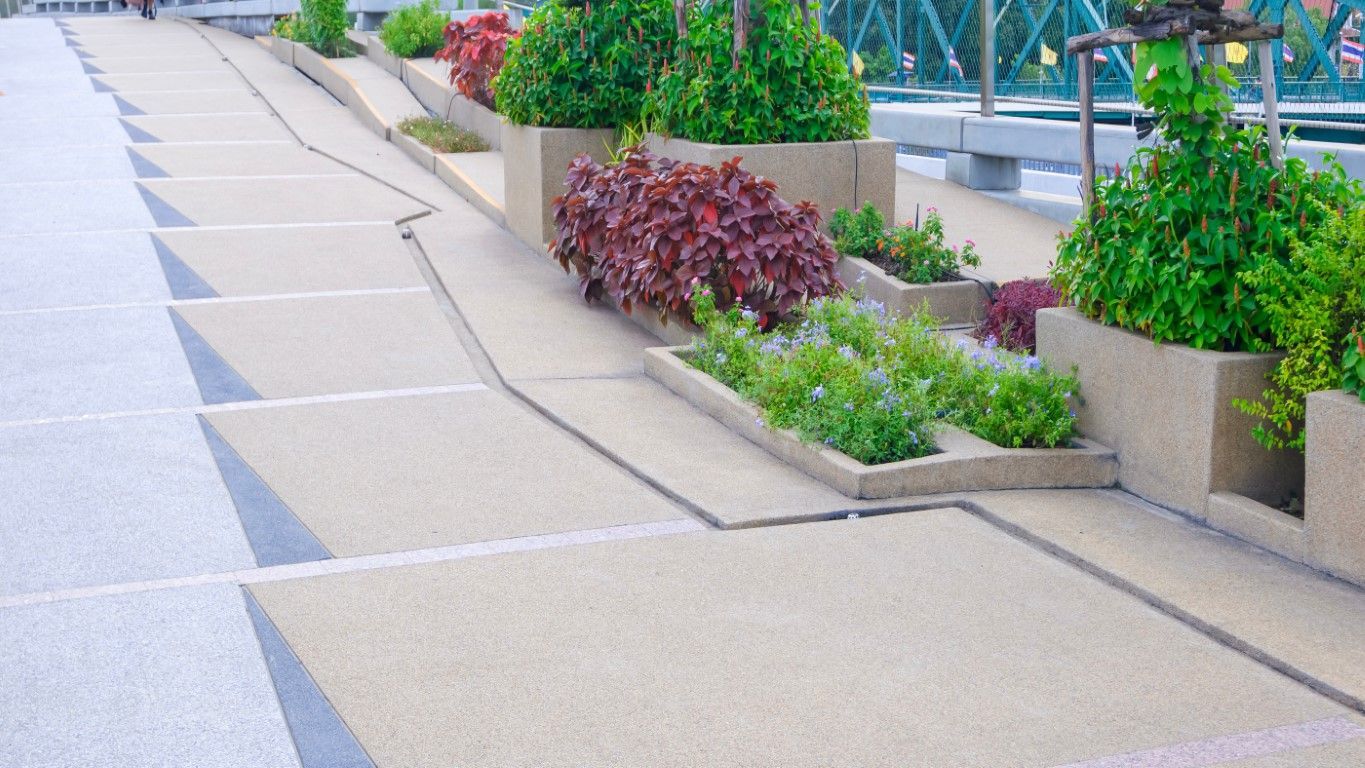 An image of a smooth and dry sidewalk construction.