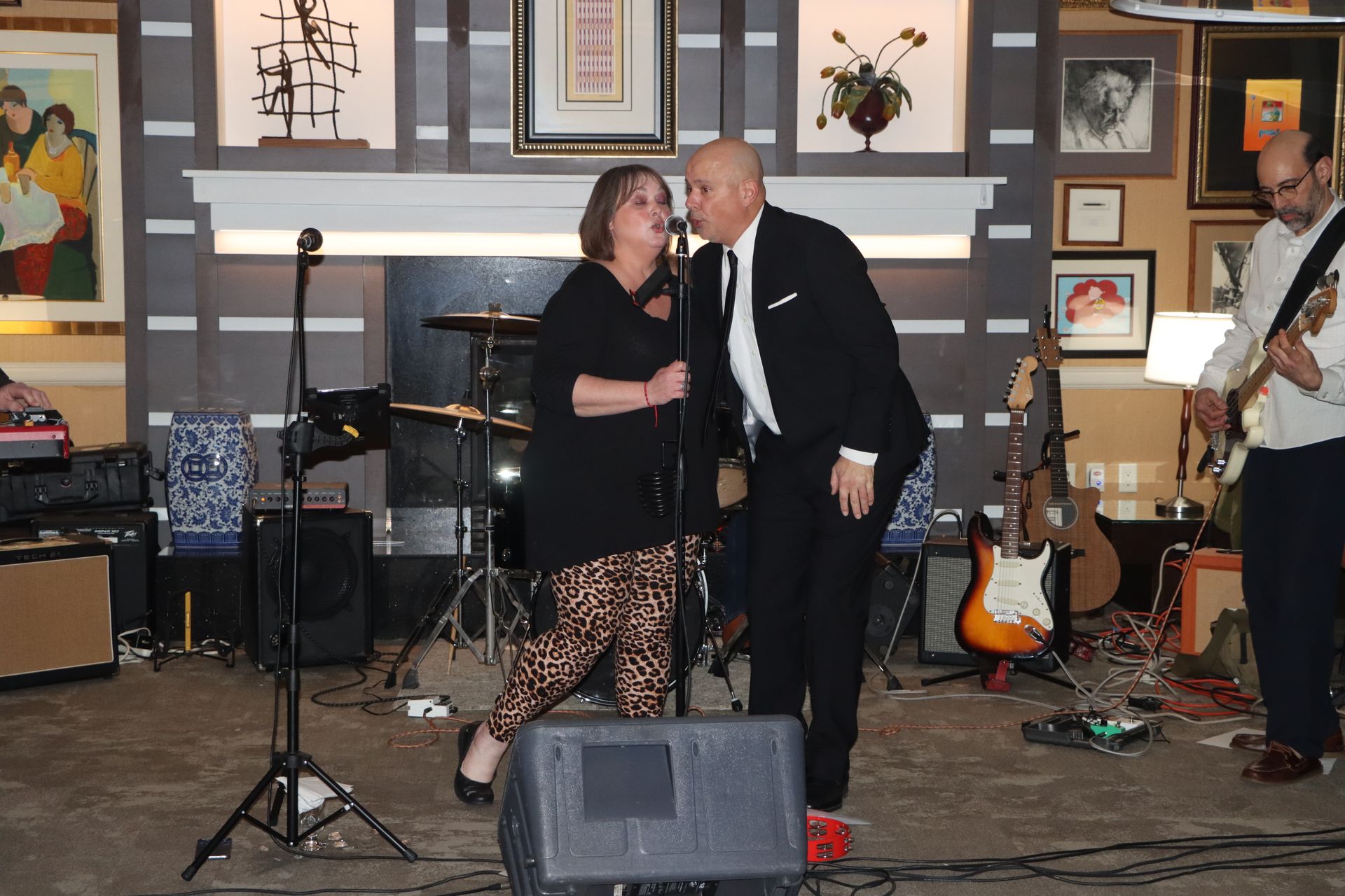 A Man and Woman Singing Into a Microphone While a Man Plays a Guitar | Staten Island, NY | RCBA