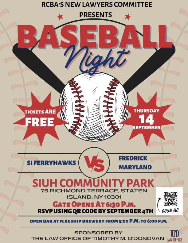 Baseball Night - Richmond County Bar Association Bar