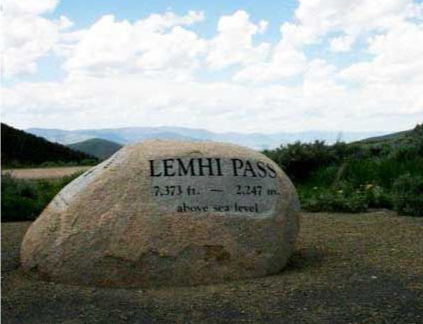 Scenic rock at the topf of Lemhi Pass where Lewis & Clark traveled into Idaho