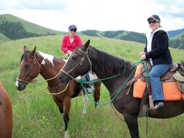 Stopping to enjoy the view while trail riding